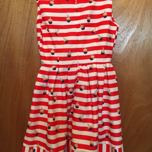 Kling Red & White Stripe summer dress with colorful popsicle print retro pinup - Picture 13 of 16